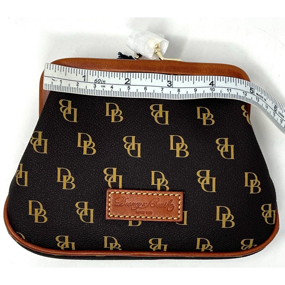 Dooney & Bourke Gretta Large Frame Purse Wallet Kiss Lock BROWN TMORO NWT Logo - Picture 6 of 16